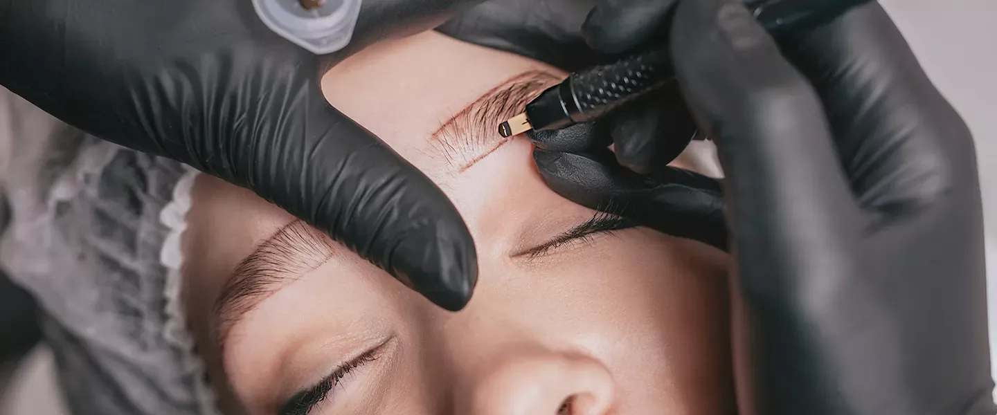 Healed microblading brows with fine hair-like strokes, Brows by Aylin, Marietta GA