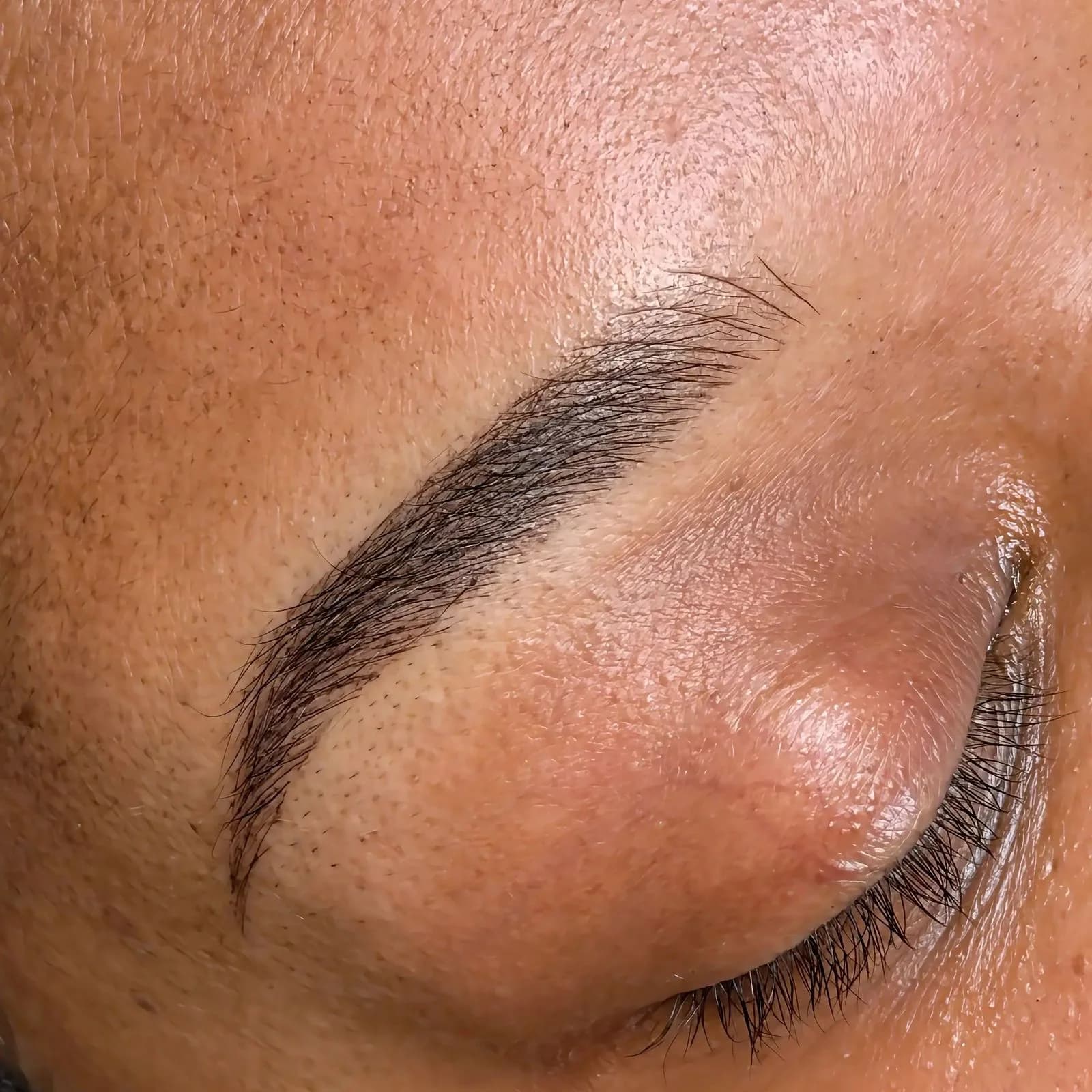 Nano combo brows: fine nano strokes at the front blending into ombré shading, Marietta GA