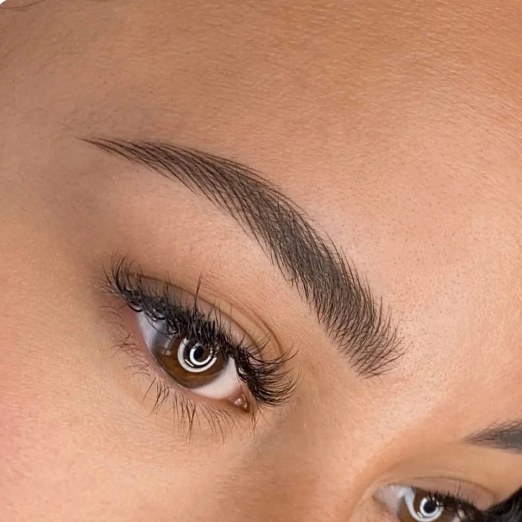 Nano hair strokes brows, ultra-fine machine-made strokes following natural growth, Marietta GA