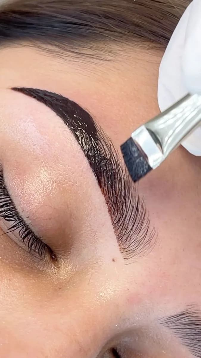 Brow tint adding colour and depth after waxing, Marietta GA